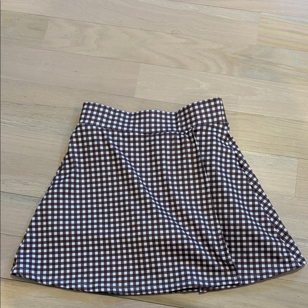 Brown Checkered Women's Athletic Skort